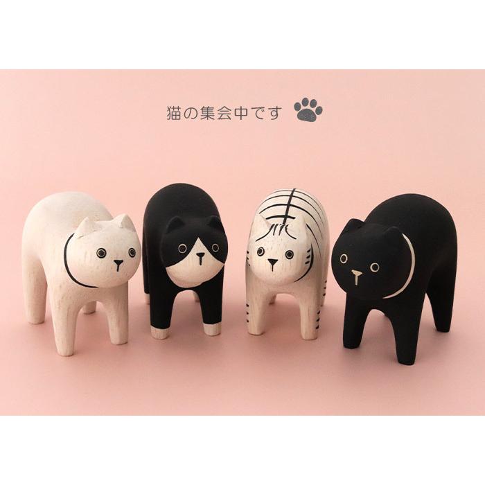 T-LABO polepole ぽれぽれ 木製 置物 ぽれぽれ動物 ハチワレ : 北欧
