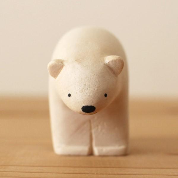 T-LABO polepole ぽれぽれ 木製 置物 ぽれぽれ動物 シロクマ : 北欧