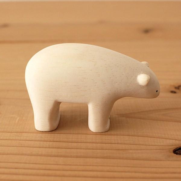 T-LABO polepole ぽれぽれ 木製 置物 ぽれぽれ動物 シロクマ : 北欧