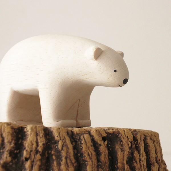 T-LABO polepole ぽれぽれ 木製 置物 ぽれぽれ動物 シロクマ : 北欧