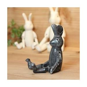 T-LABO polepole ぽれぽれ 木製 置物 不思議の国のウサギ グレー S