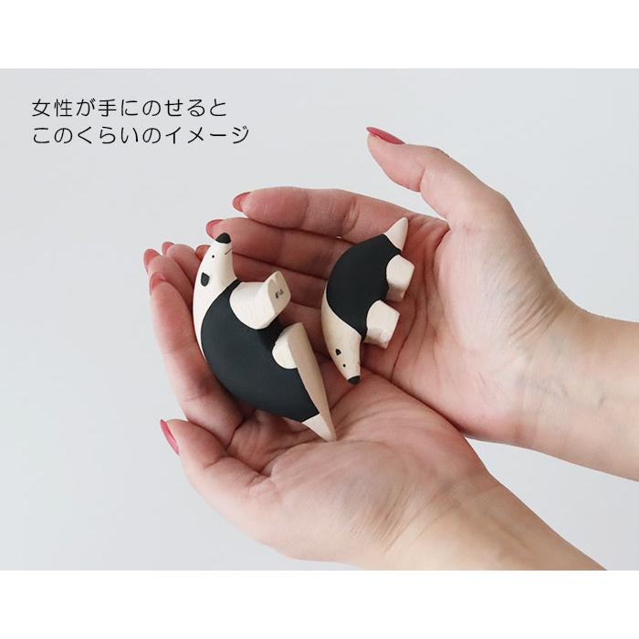 T-LABO polepole ぽれぽれ 木製 置物 ぽれぽれ親子 コアリクイ親