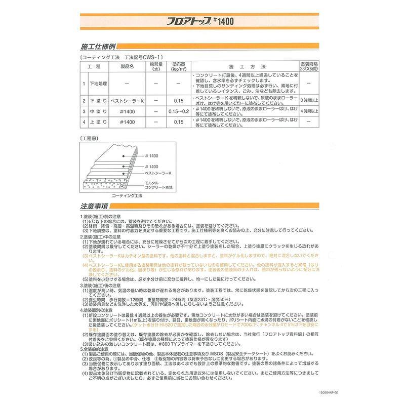 アトミクス　フロアトップ#1400　グリーン　15kg