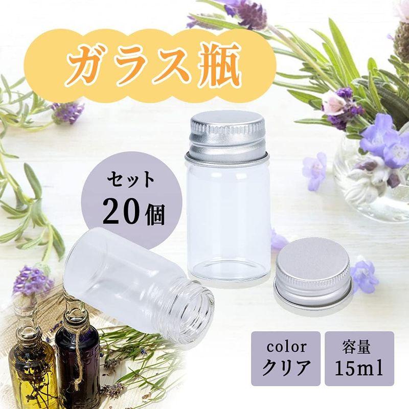 TKY 小瓶 ガラス瓶 ミニチュアガラスボトル ミニボトル 小物 保存 容器 保管 小分け 22×40mm 7ml 20個 セット｜p-select-market｜04