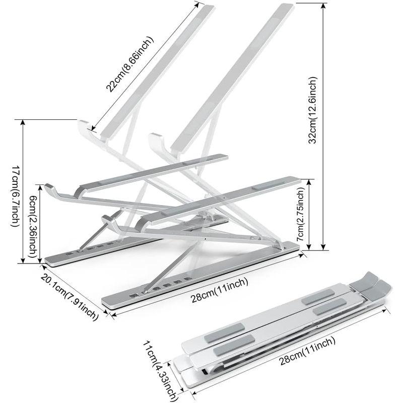 ElfAnt ノートパソコンスタンド 調節可能 ポータブル アルミ合金 10インチ?17インチノートパソコンタブレット 用｜p-select-market｜02