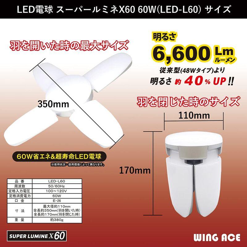 【初売り】 60W LED電球付屋内用クリップランプ スーパールミネX60 LA-6005-LED