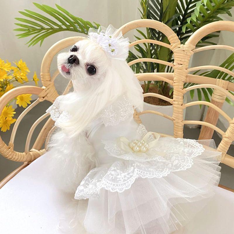 犬 ウエディングドレス手作り ペットのドレス 犬のお姫様スカート 豪華 おしゃれ 可愛い 華やか お姫様 プリンセス 結婚式 お祝い 記念パ｜p-select-market｜02
