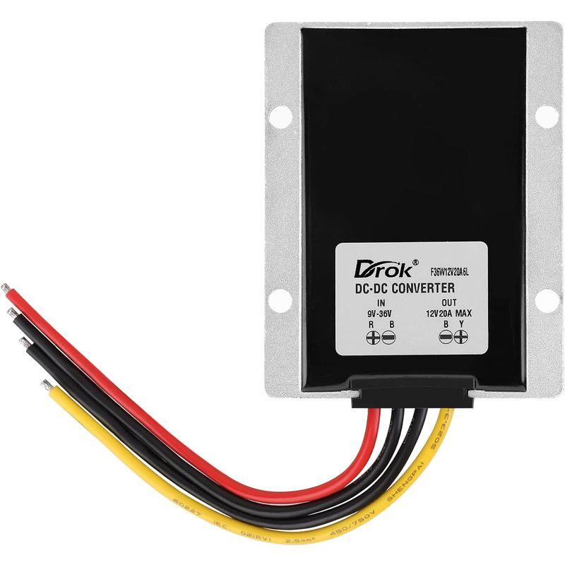 DROK DC-DCスタビライザー 9V-36Vから12Vへの昇降圧コンバーター 20A 防水自動降圧電圧レギュレーター カーオーディオ用｜p-select-market｜06