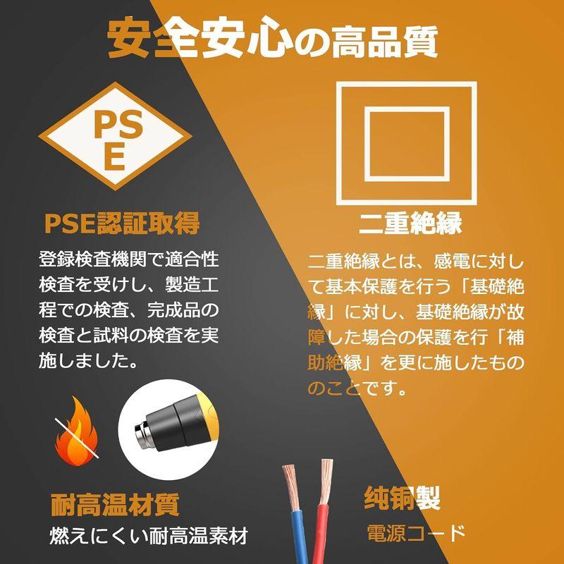 Anesty HG-01Y ヒートガン 無段階調温可 ひーとがん 2段階風量 ヒートがん 50?600度 多用途ヒートガン ノズル4種類 三｜p-select-market｜02