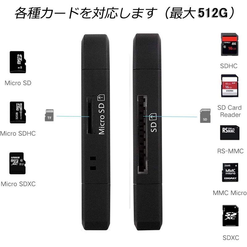 SDメモリー カードリーダー USBマルチカードリーダー 多機能 OTG SD/Micro SDカード両対応Micro usb/USB接続｜p-select-market｜10
