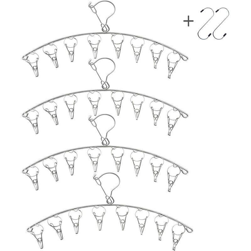 Konten ピンチハンガー 物干しハンガー 8ピンチ 4本セット 洗濯ハンガー コンパクトに収納 空間を節約 滑り止め 防風 速乾 縦強力｜p-select-market｜05