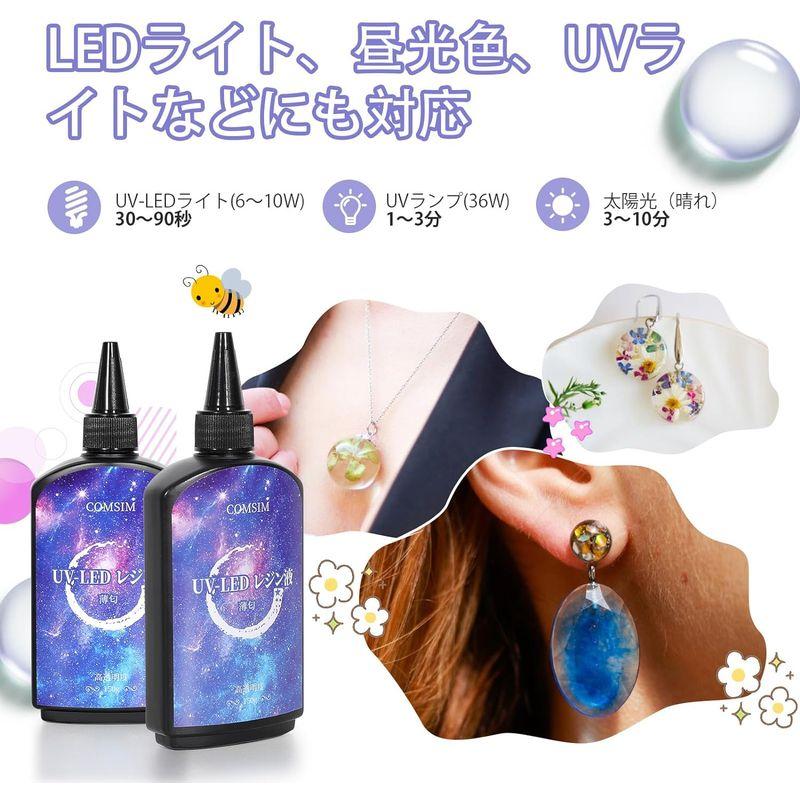 COMSIM UVレジン液 450G UV/LED対応 大容量 詰替用 高透明度 急速硬化 ハードタイプ DIY手作り装飾 薄匂 低アレルギ｜p-select-market｜06