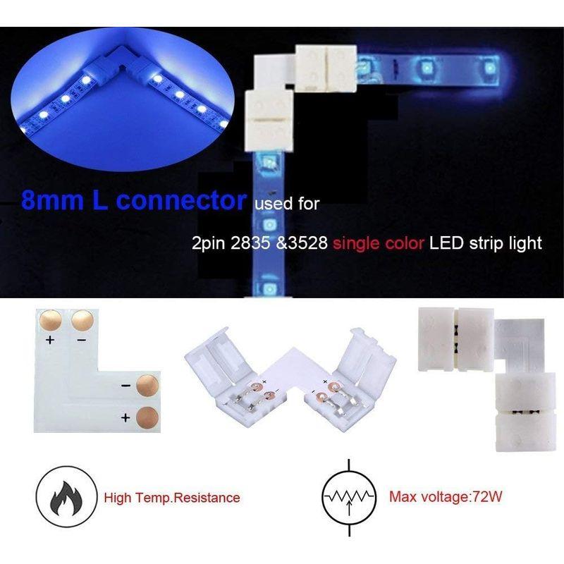 GTIWUNG LEDテープ 延長用 ワンタッチコネクタ 2ピン 8mm 3528 2835 SMD 単色用 半田付け不要LEDストリップ接｜p-select-market｜07