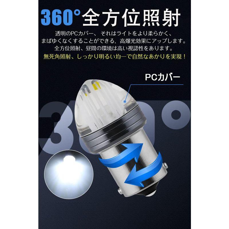 S25 LED シングル ピン角180度 1156 G18 BA15S 12V21W P21W LED ランプ S25シングル球 ホワイト｜p-select-market｜02