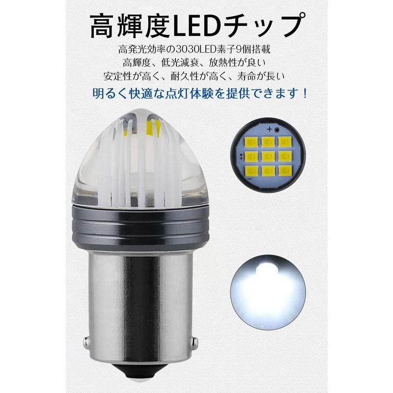 S25 LED シングル ピン角180度 1156 G18 BA15S 12V21W P21W LED ランプ S25シングル球 ホワイト｜p-select-market｜07