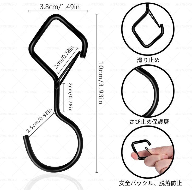 JUSTBOKU s字フック 落ちない エス字フック 錆びない えすじふっく Sじフック Sフック お風呂 キッチン 丈夫 固定 耐荷重15｜p-select-market｜02