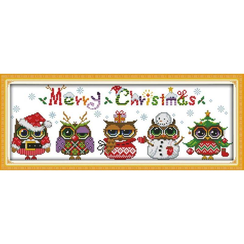 クロスステッチ刺繍キット Awesocrafts クリスマス フクロウ 図柄印刷 DIY 初心者ホームの装飾 Cross Stitch (フ｜p-select-market｜05