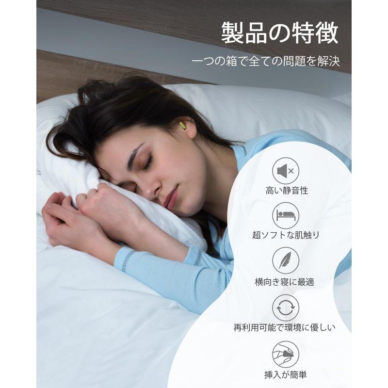 HUFFBIO革命的な耳栓 睡眠用、ソフトフォーム、5ペア、-36dB、 2023新しいノイズキャンセリングデザイン、スーパーソフト＆再利用｜p-select-market｜06