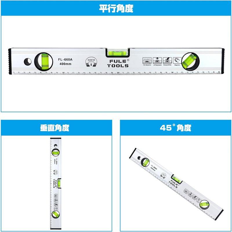 水平器 マグネット 水準器 さしがね 400mm 傾斜計 高精度 レベル磁気 40cm 測定器 測定工具 ノギス 差し金 物差し 距離測定器｜p-select-market｜03