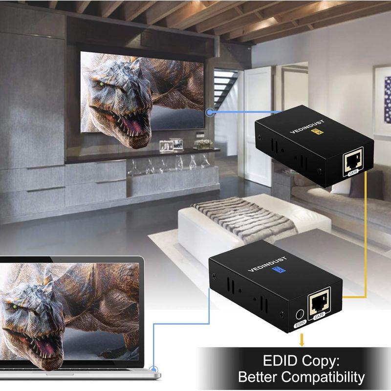 HDMI LAN エクステンダー 延長器 LAN 延長 HD 1080P 3D 60Mまで延長 ロスレス伝送 HDMI 変換 CAT6 CA｜p-select-market｜05