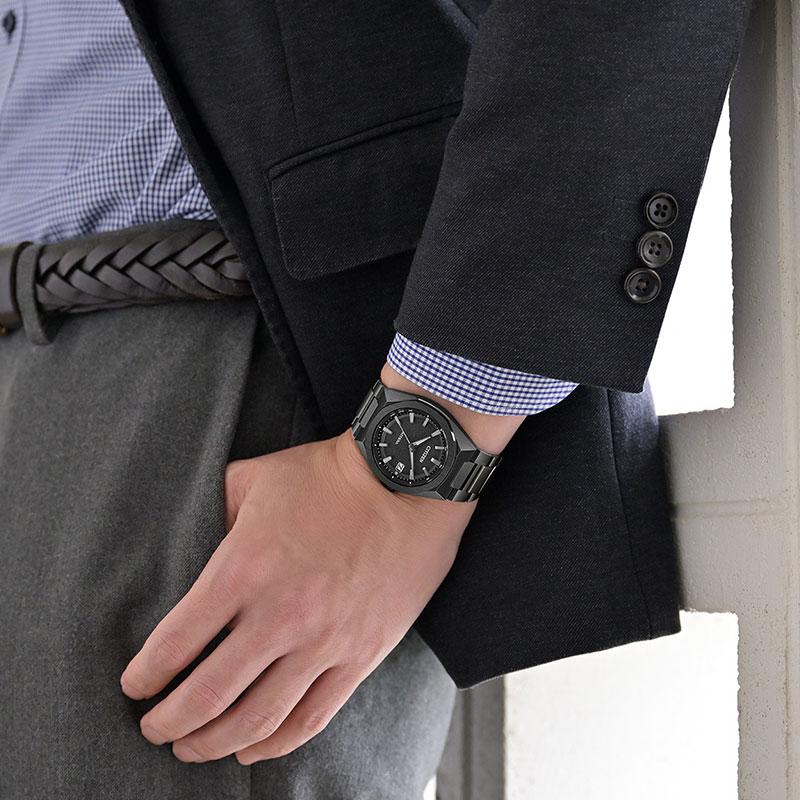 シチズン 腕時計 CITIZEN 時計 シチズン CITIZEN アテッサ ソーラーエコ・ドライブ電波時計 ブラック メンズ CB3045-61E  ブランド |  | 05