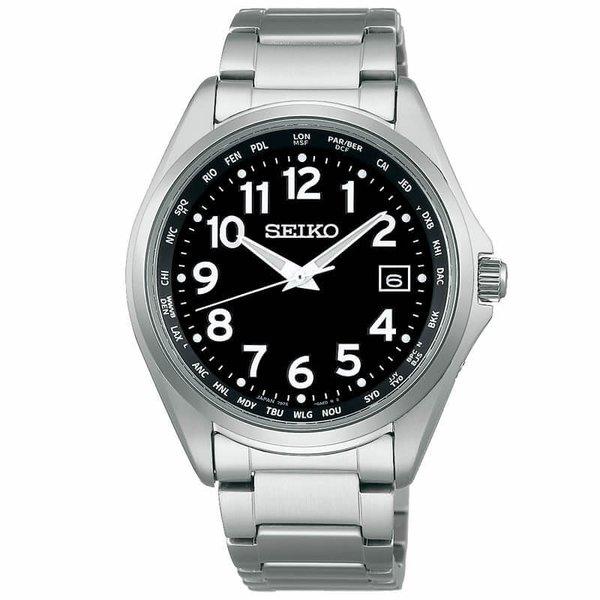 セイコー セレクション ソーラー 電波 時計 SEIKO SELECTION 腕時計 チタン製 ワールドタイム機能付き アラビア数字 男性 向け メンズ MADE IN JAPAN | SEIKO | 01