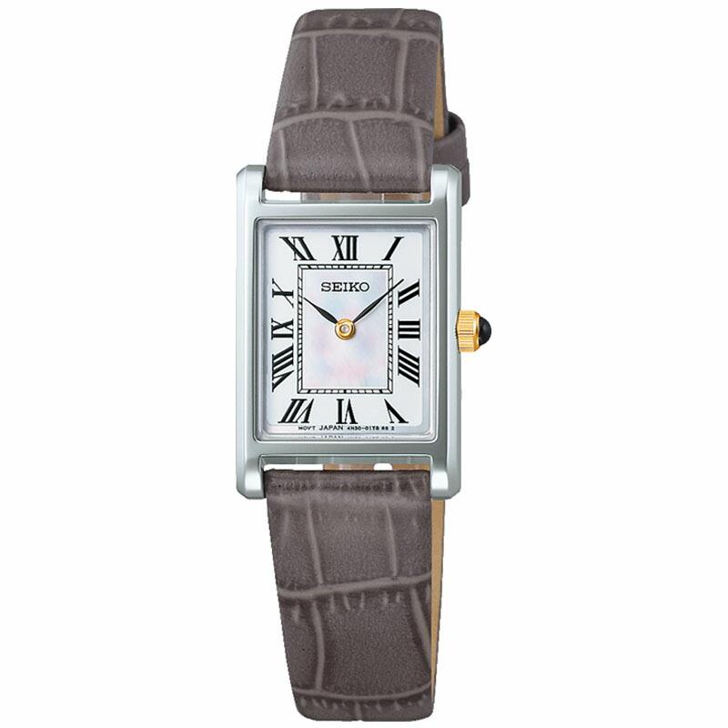 セイコー 腕時計 セイコーセレクション レディース 腕時計 ホワイト  グレージュ レザー 革 ベルト SSEH025 人気 華奢 シンプル  プレゼント |  | 01