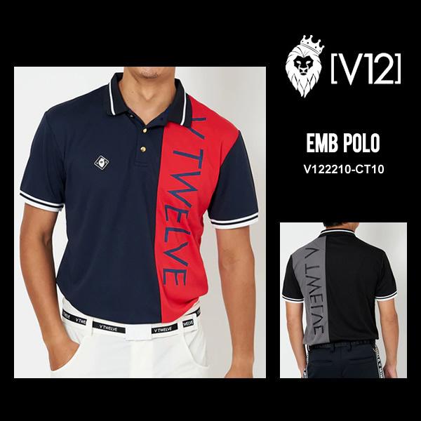 V12（ヴィ・トゥエルヴ） ゴルフ メンズ ポロシャツ 半袖 吸汗速乾