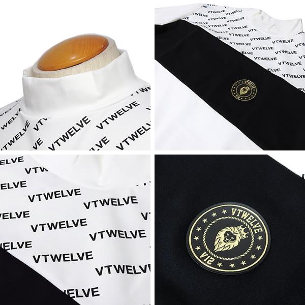 V12 ゴルフ メンズ カットソー モックネック 長袖 裏起毛 保温