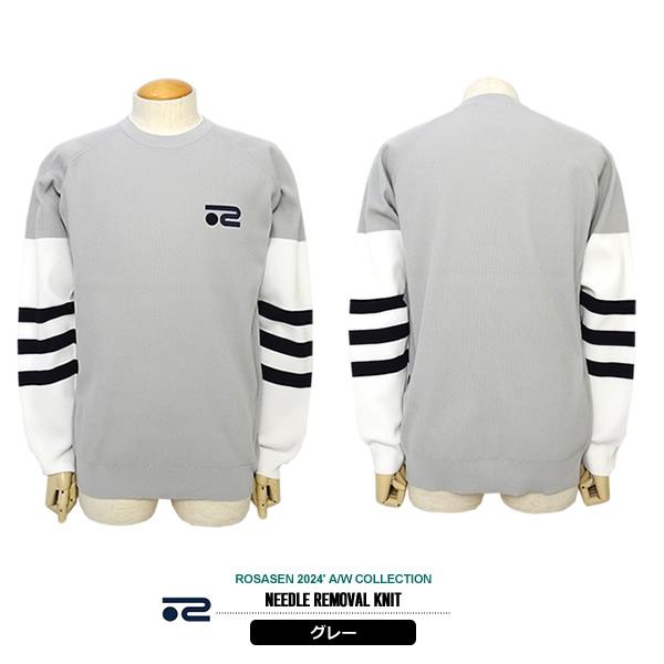 Rosasen ロサーセン ゴルフウェア ニット メンズ クルーネック 軽量