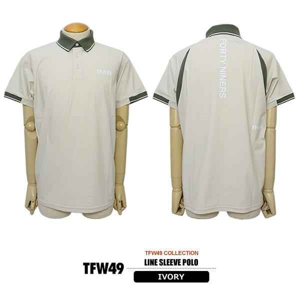 TFW49 ゴルフ メンズ ポロシャツ 半袖 ストレッチ ナイロンベアスムース LINE SLEEVE POLO ティーエフダブリューフォーティーナイン T102610024 26sの画像