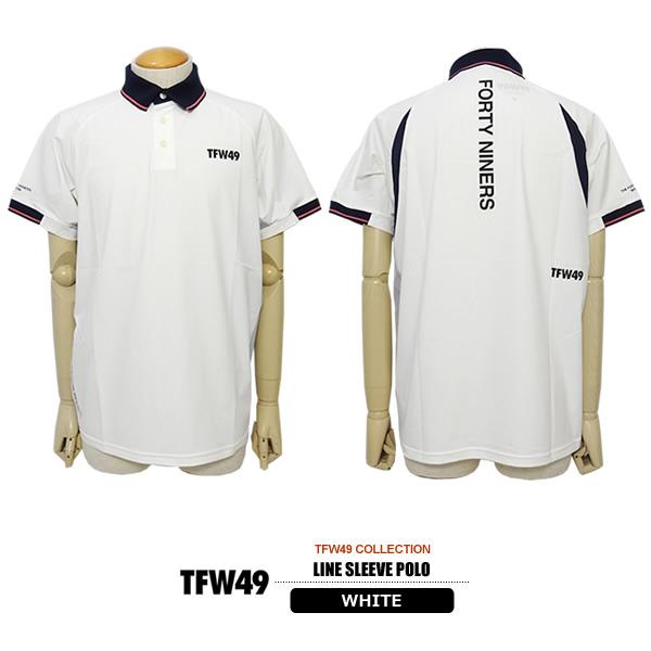 TFW49 ゴルフ メンズ ポロシャツ 半袖 ストレッチ ナイロンベアスムース LINE SLEEVE POLO ティーエフダブリューフォーティーナイン T102610024 26sの画像