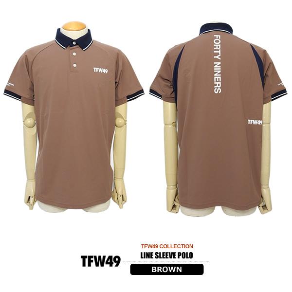TFW49 ゴルフ メンズ ポロシャツ 半袖 ストレッチ ナイロンベアスムース LINE SLEEVE POLO ティーエフダブリューフォーティーナイン T102610024 26sの画像