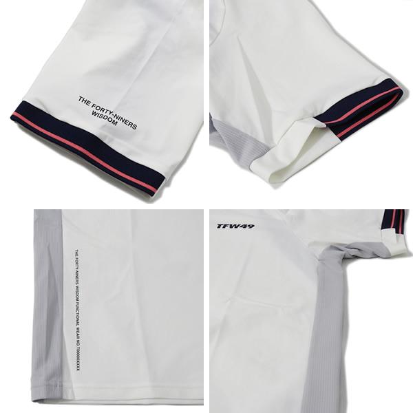 TFW49 ゴルフ メンズ ポロシャツ 半袖 ストレッチ ナイロンベアスムース LINE SLEEVE POLO ティーエフダブリューフォーティーナイン T102610024 26sの画像