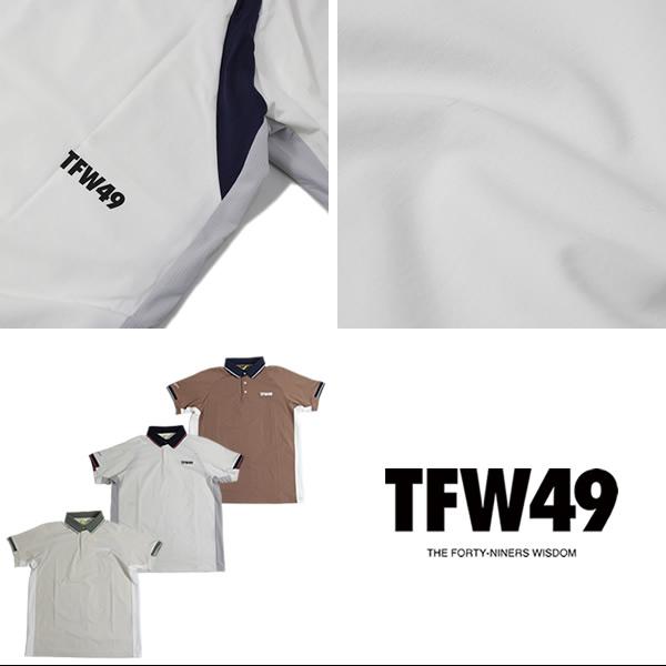 TFW49 ゴルフ メンズ ポロシャツ 半袖 ストレッチ ナイロンベアスムース LINE SLEEVE POLO ティーエフダブリューフォーティーナイン T102610024 26sの画像