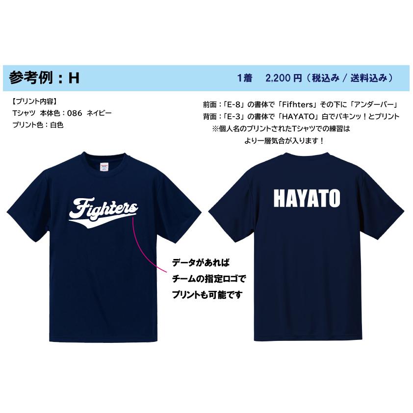送料無料 1着からオリジナルの文字プリントができる 半袖ドライT