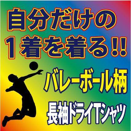 送料無料（メール便）バレーボール 長袖ドライＴシャツ 白/ホワイト　他 全5色　プリント柄確定後、発送までに1週間程かかります。 | 
