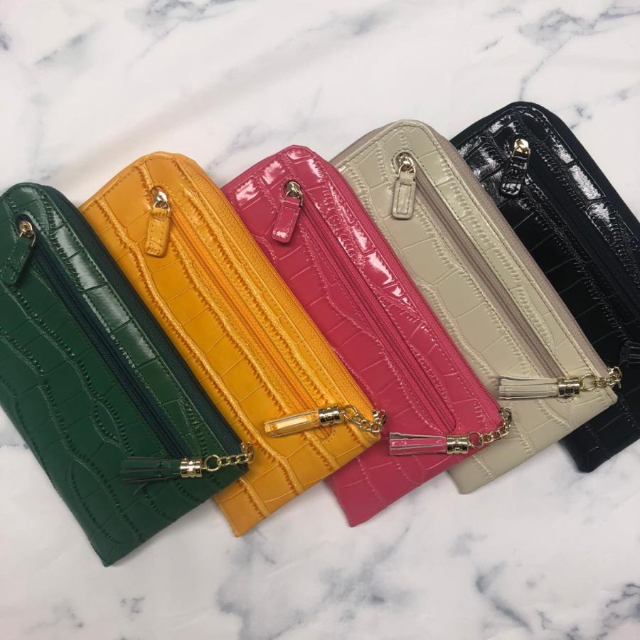 クロコ L字 財布 薄型 薄い ぺたんこ コンパクト シンプル タッセル かわいい セカンド財布 | ブランド登録なし