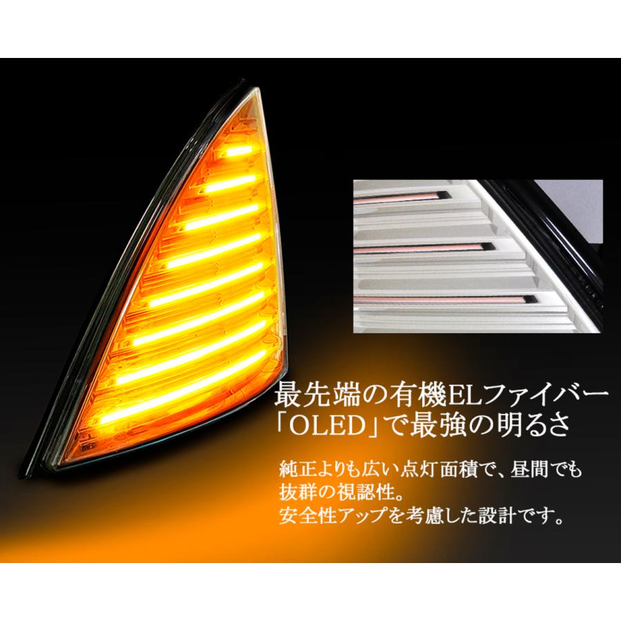 ウィンカーセット ブラック 左右1セット DC24V OLED 有機ELファイバー 車検対応 通常点滅/シーケンシャル 日野レンジャー/プロフィア他の画像