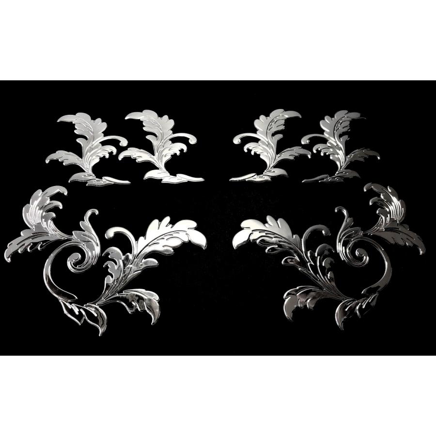 3Dデコデカール リーフ柄 大 クロームメッキ トラック 外装 ドレス