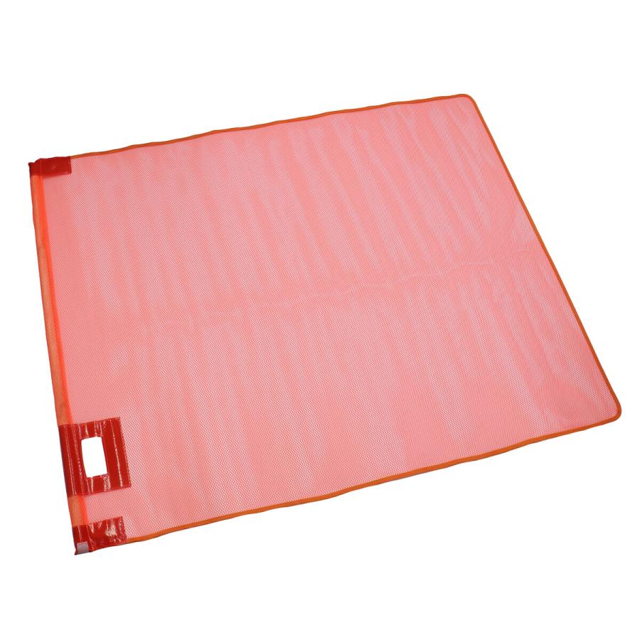 メッシュ大旗+棒セット 旗部900×1100mm 蛍光レッド 赤 振り続け