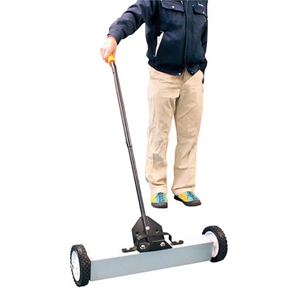 マグネットキャッチ キャスター付 組立式 ハンドル付 ハンドマグネット 押しほうき 釘拾い 鉄粉 清掃