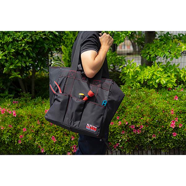 ツールバッグ ブラック 400×400×270mm 外側ポケット×3 内側ポケット×1