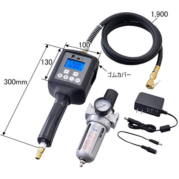 タイヤインフレーター デジタル 電動 空気入れ 1900mmエアホース付
