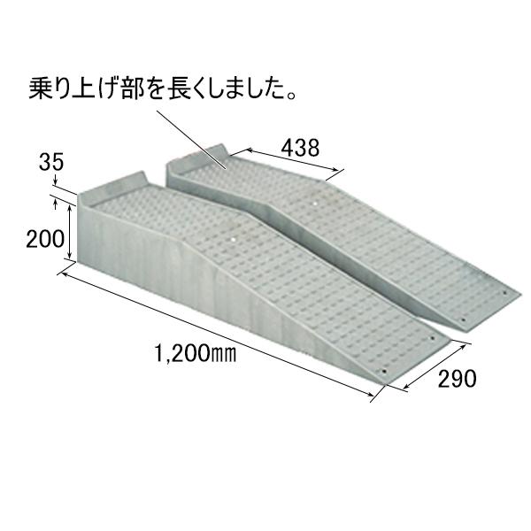 スロープ台 ラバーマット付 樹脂製 15ton カースロープ 段差 20cm トラック バイク｜pa-manshopy｜02