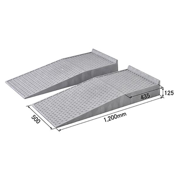 スロープ台 樹脂製 幅広タイプ 30ton 2ヶ1セット 12.5cm カースロープ