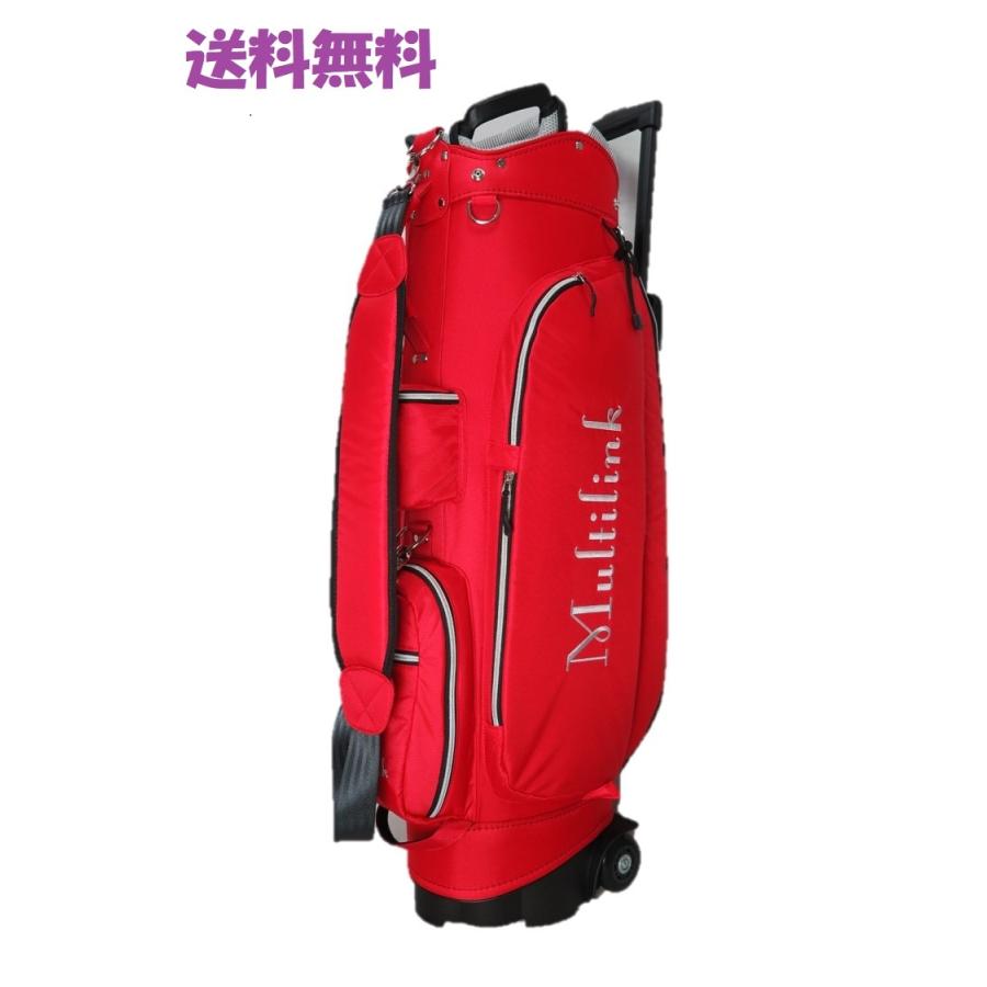 MULTILINK】キャスター付きキャディバッグ（レッド） : PA-SHOP