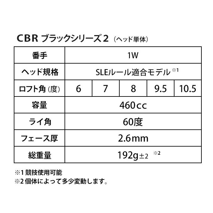 適合高反発ドライバーヘッド単体】CBRブラックシリーズII 低ロフト
