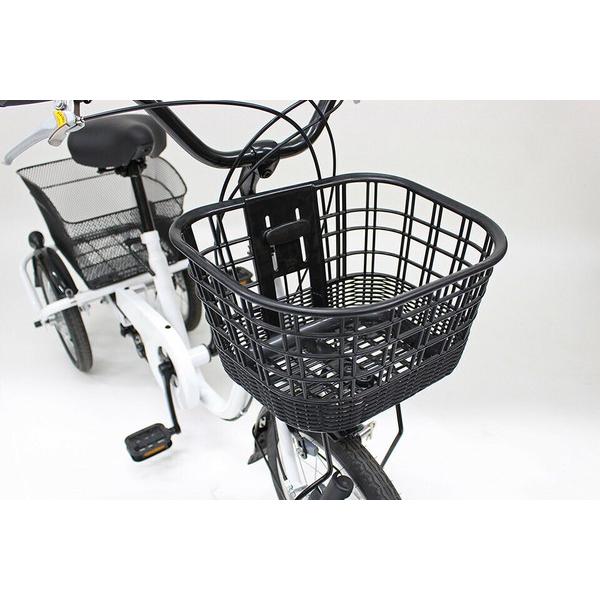 安心低床設計スイング機能付き三輪自転車 ロータイプ 前後カゴ LED