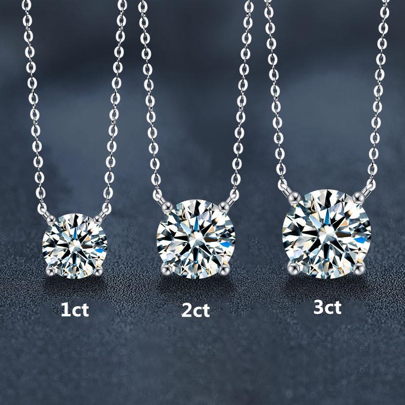 モアサナイト ネックレス レディース シルバー925 大粒 一粒